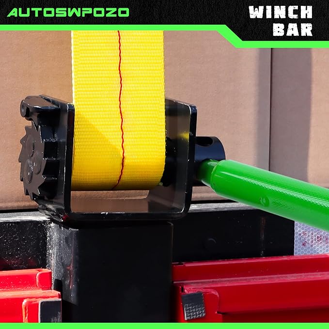Winch Bar, Combination Winch Bars with Square Head for Flatbed Trailer Winches and Trucks, Painted Carbon-Steel Construction Winch Bar with No-Slip Handle, 2 Pack (Green)