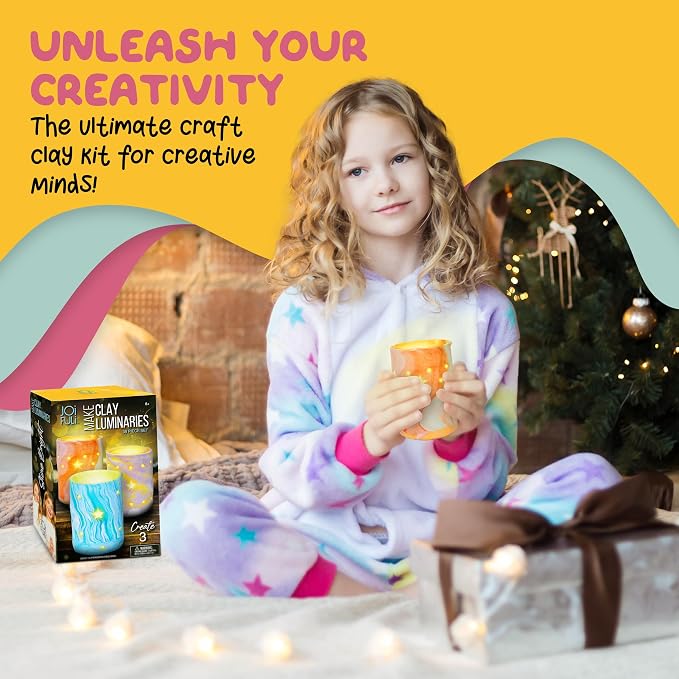 JOiFULi DIY Clay Luminaries Clay Craft Kit Gifts - Image 6