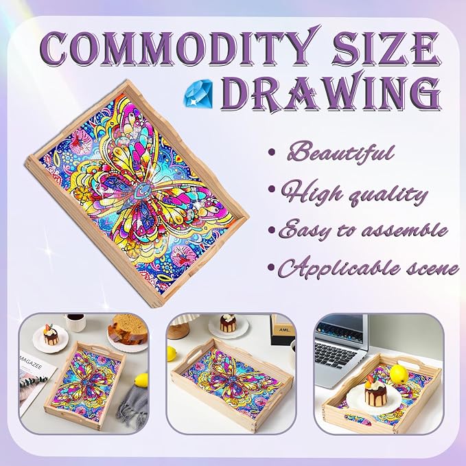 EWJRNSF Diamond Art Kits for Adults Wooden Serving Trays - Image 4