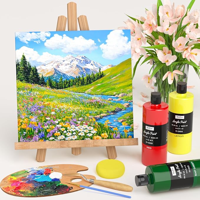 Nicpro Sap Green Large Acrylic Paint, Rich Pigments, Non Toxic Craft Paint - Image 5
