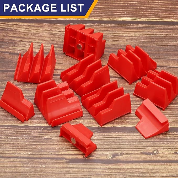 PATIKIL 23pcs Magnetic Wrench Organizer for Tool Box, Magnetic Modular Wrench Organizer Holder Toolbox Universally for 23 Tools Drawer Chest Ratcheting Offset Wrenches, Red