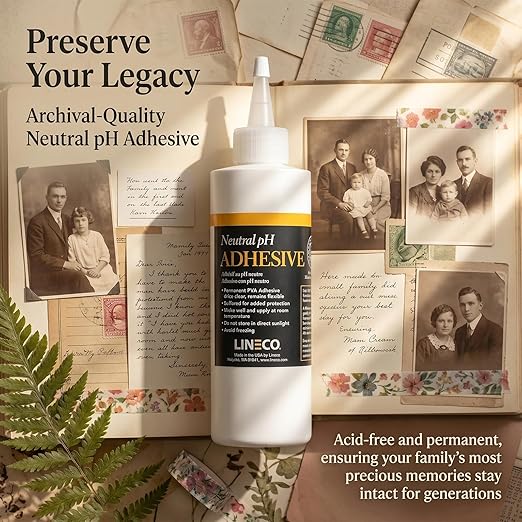 LINECO Neutral pH Adhesive 8 Oz, All-purpose Glue, Dries Clear and Remains - Image 5