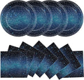 48Pcs Starry Night Starry Sky Galaxy Paper Plates and Napkins Solar System by Qyeahkj