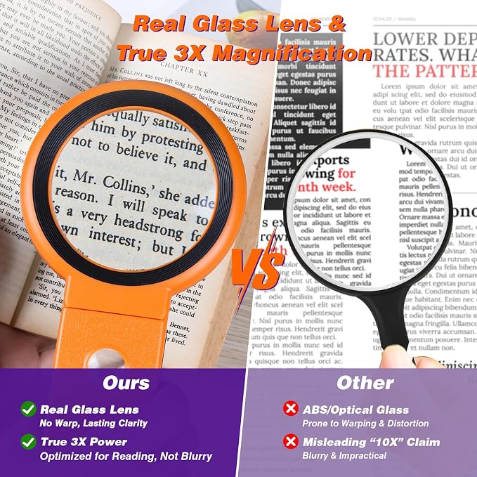 Magnifying Glass with Light and Stand, Foldable Handheld Magnifying Glass 18 - Image 2