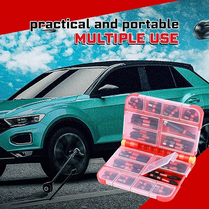 76 pieces Impact Screwdriver Bits Set, Magnetic S2 Steel Multi Insert Power Bits Tips with Impact Bit Holder with Storage Box（PH/TORX/SQ/PZ/HEX/SL）