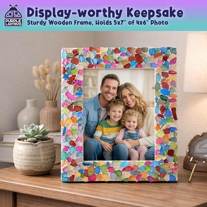 PURPLE LADYBUG DIY Mosaic Photo Frame Crafts - Image 7