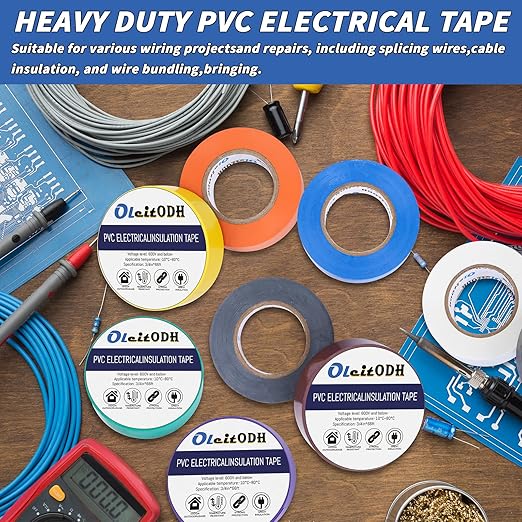 100 Rolls Colored Electrical Tape Bulk 3/4 Inch x 66ft, Waterproof Vinyl Electric Tape High Temp Insulation Tape for Electrical Protection Home Outdoor Electric Insulating Wire Wrapping