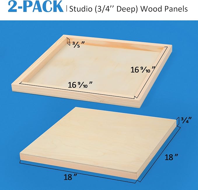 Falling in Art 2 Pack 18x18 Unfinished Birch Wood Panels Kit - Image 2