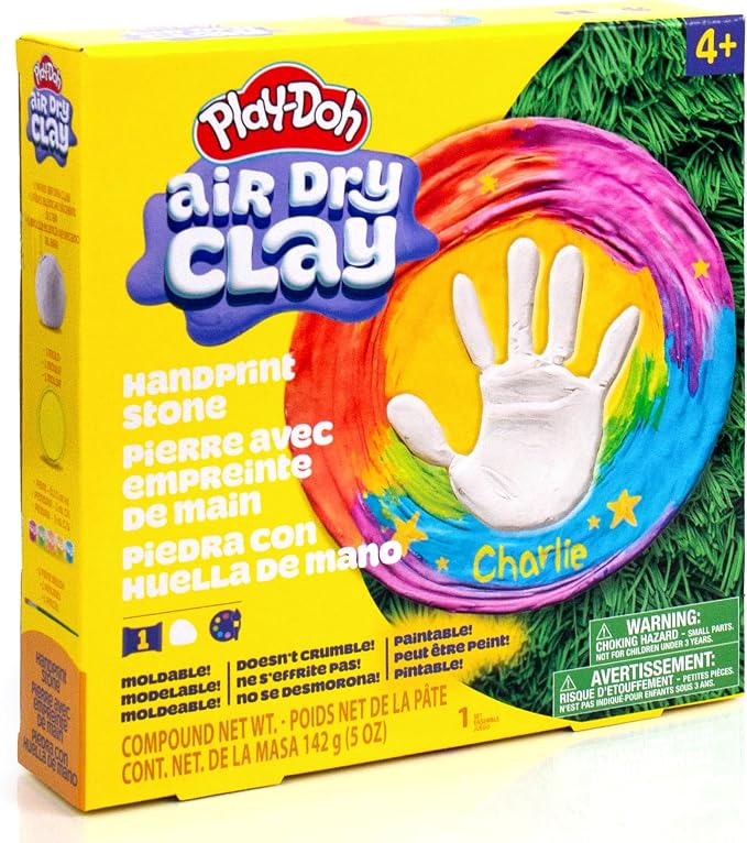Play-Doh Air Dry Clay Handprint Stone, Includes Reusable Mold, 5 Acrylic Paints - Image 7