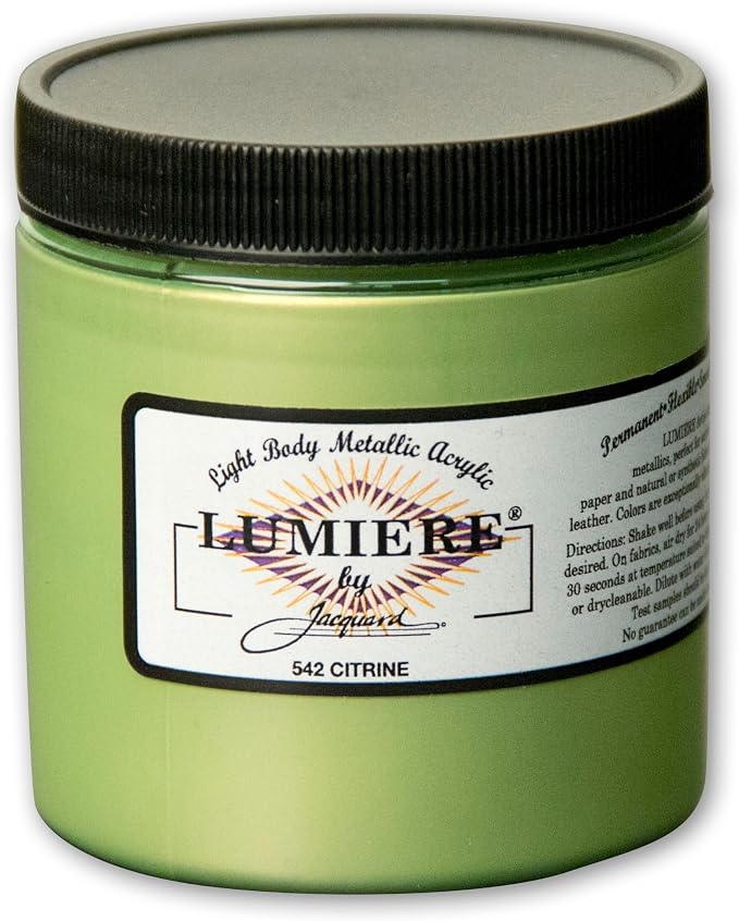 Jacquard Lumiere 8oz Fabric Paint Citrine by Jacquard