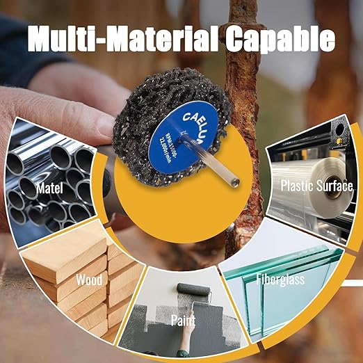 CAELUM 20 Pack Strip Discs Set, 1.5 Inch Rust Removal Wheels for 1/8" Shank Rotary Tools, Quick-Change Grinding Discs for Paint, Rust, Oxide, Weld Cleanup, and Scale Removal