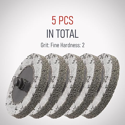 2" Unitized Disc 5 Pcs, 2SF, Silicon Carbide, Quick-Change TR, Deburring, Blending and Finishing on Metals, Plastic and Composite Materials