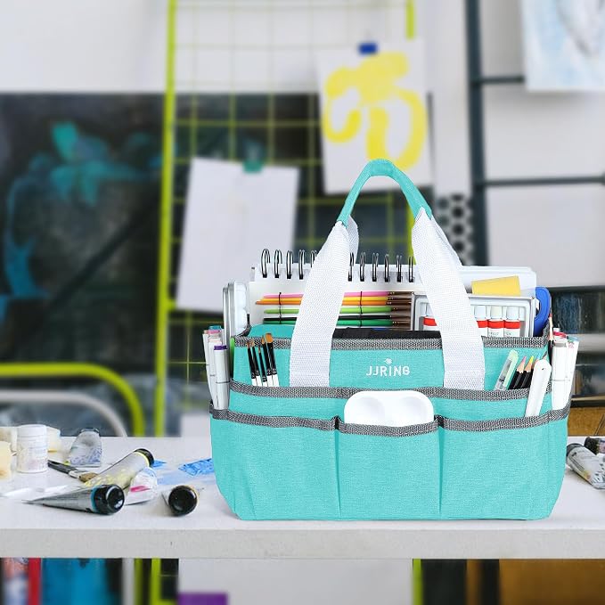JJRING Craft Organizer Tote Bag, Art Storage Caddy - Image 2