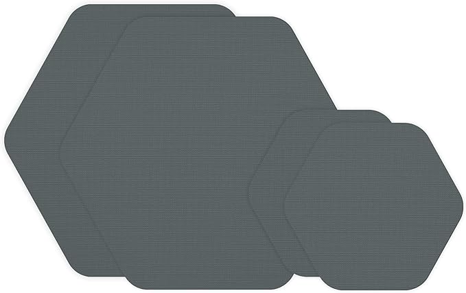 GEAR AID Tenacious Tape Hex 2.5” and 1.5” Repair Patches, Peel-and-Stick to Fix Holes and Burns in Down Jackets, Rain Gear, Tents, Tarps and More