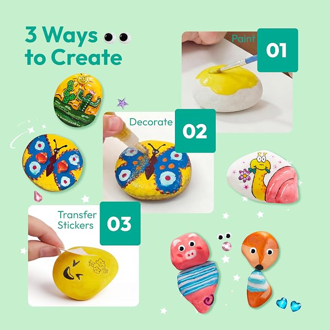 Rock Painting Kit for Kids, Arts and Crafts for Girls & Boys Ages 6-12 - Image 7