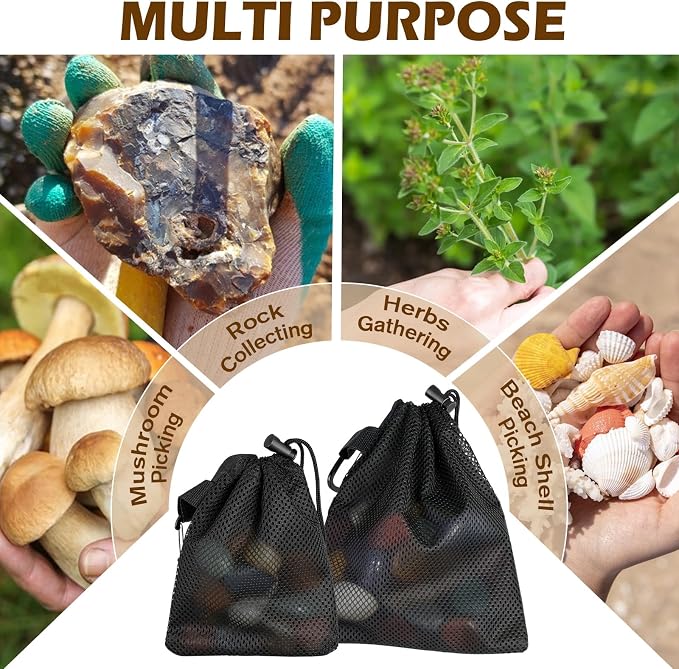 Shell Collecting Bag 4 PCS, Portable Foraging Bag - Image 7
