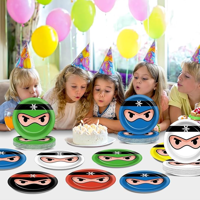 Naozinebi 72PCS Ninja Birthday Plates Karate Party Supplies Ninja Warrior - Image 6
