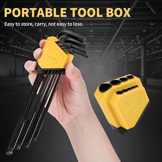Extra Long Hex Key Ball End Cr-V Steel Tools – 9PCS Metric Allen Key Set, Cr-V, 1.5–10mm, 9in Length, Black Finish, Great for Deep Slots, Auto Maintenance, Home Use