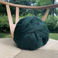100g Wool Roving Yarn, Fiber Roving Top, Wool Chunky Yarn, Dark Green | Pure by Namzi