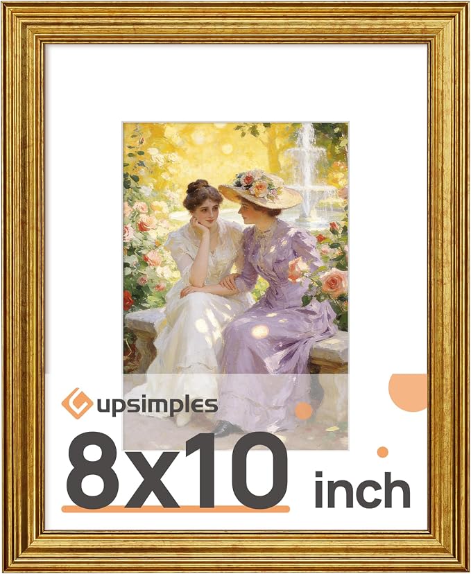 upsimples Vintage 8x10 Picture Frame, Antique Gold Frames Display 5x7 by upsimples