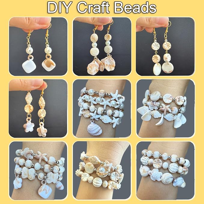 610Pcs Ocean Beads for Bracelets Making Kit, Shell Beads for Jewelry Making - Image 4