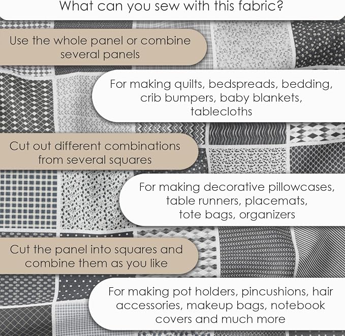 Cotton Satin Patchwork Fabric Panel – 35 Designs, 20×20 cm Squares, Single - Image 6