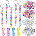 Landical 564 Pcs DIY Bead Keychain Kit Key Chain Making Craft Adjustable Letter by Landical