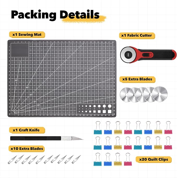 Mandala Crafts Self-Healing Cutting Mat Set – 12" x 18" A3 Black Gray - Image 5