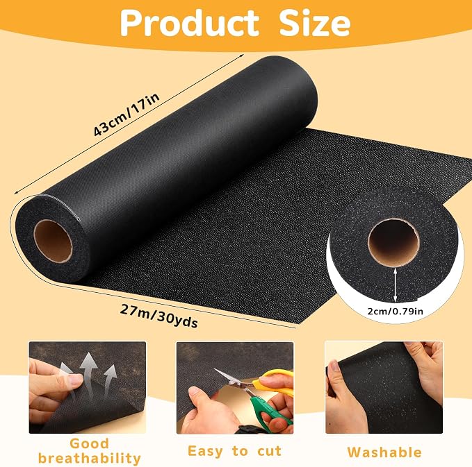 UzecPk Medium Weight 17" X 30yd Iron on Interfacing, Fusible Interfacing - Image 2