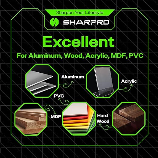 O Flute Downcut Spiral Router Bits 1/8 Inch Shank 1/8 Inch Cutting Dia. Carbide Single Flute CNC Router Bits, Ideal for Aluminum, Plastic, Acrylic, Wood, MDF and PVC
