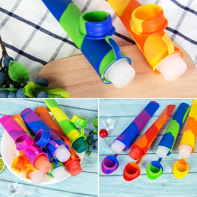 Ozera 6 Pack Silicone Popsicles Molds, Reusable Popsicle Ice Pop Molds | - Image 2