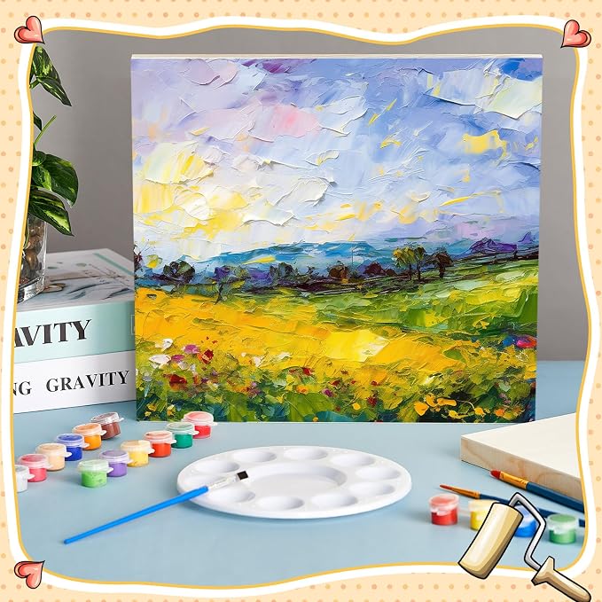 Barydat 24 Pcs Wood Panels for Painting 10'' x 8'' Unfinished Wood Canvas Board - Image 5
