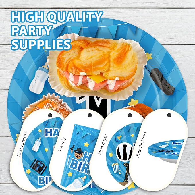 96Pcs Boss 1st Birthday Party Decorations - Image 6