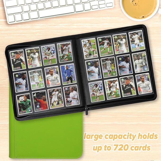 12 Pocket Ringless Side Loading Trading Card Binder, 720 Cards PU Fixed Page - Image 7