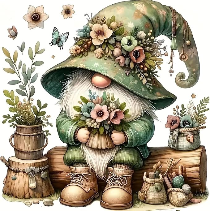 Gnome Stamped Cross Stitch Kits by Unknown