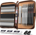 Nicpro 45PCS Black & Silver Metal Mechanical Pencil Set in Leather Case by Nicpro