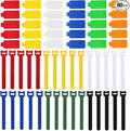 60 Pack Reusable Color-Coded Write-On Cable Labels & Cord Organizer Kit with 30 Labels to Label Cords + 30 Ties for Home Office Electronics Cord Management