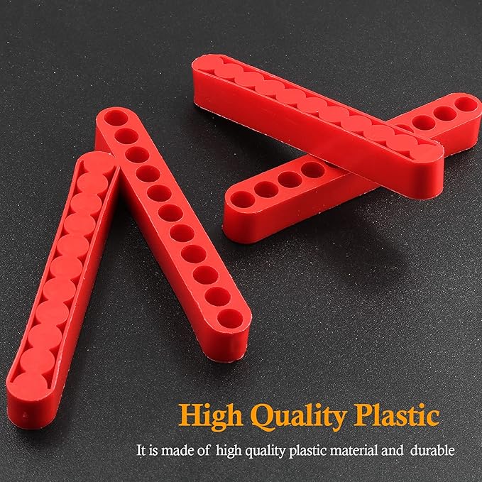 20Pcs 11 Holes Hex Shank Screwdriver Bit Holder, Plastic Screwdriver Head Storage Case, Drill Bit Storage Case, Screwdriver Head Holder Organizer Fit for 1/4 Inch Hex Shank, Red