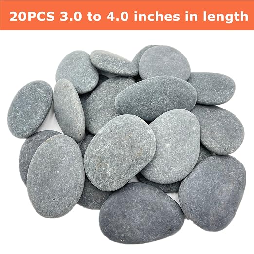 Lifetop 20PCS DIY Rocks 3"-4" Flat & Smooth - Image 3
