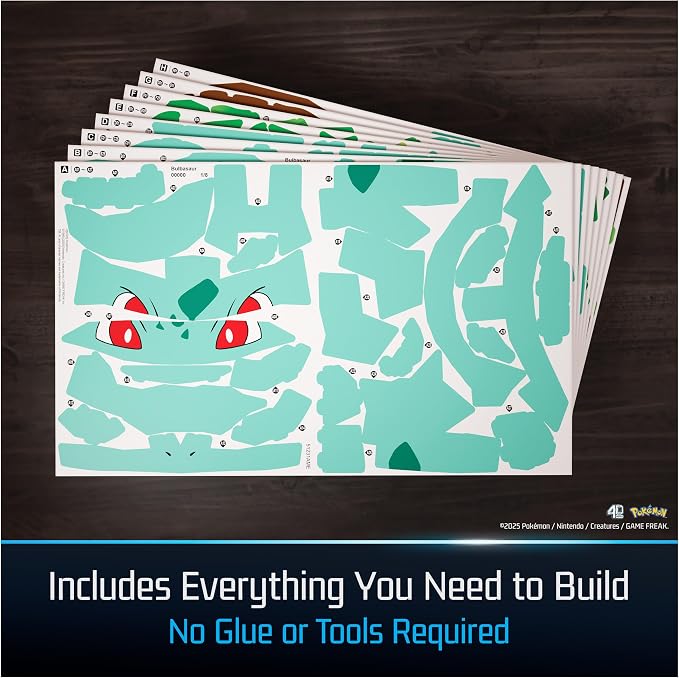 4D Build Pokémon Bulbasaur 3D Puzzle Model Kit, Desk Décor, Shelf Display - Image 3