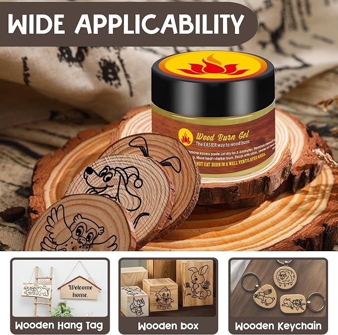 1DFAUL Wooden Burning Paste, 4 OZ Wood Burn Gel - Image 5