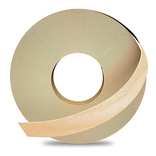 GSCIT Club Birch Edge Banding, 7/8 inch x 100ft roll of Veneer Edge Banding Preglued Flexible, Real Wood Tape Banding
