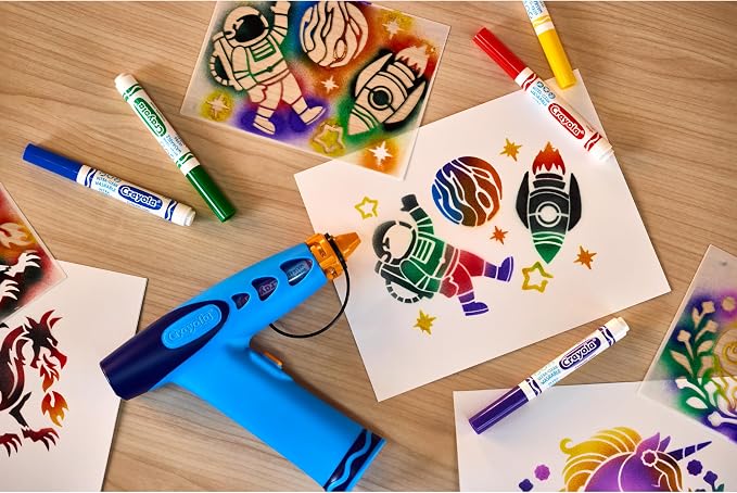 Crayola Marker Airbrush Spray Art Kit, Battery-Powered Sprayer - Image 9