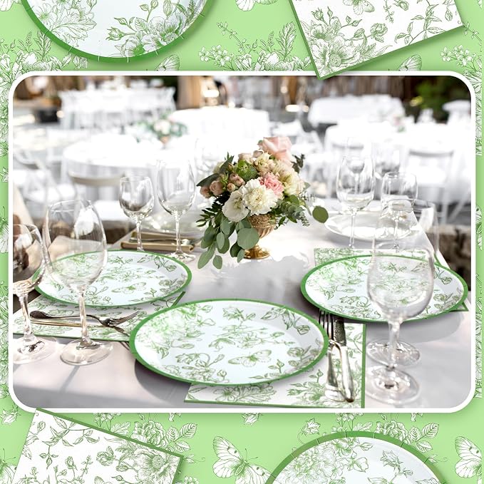 Zhehao 120 Pcs Disposable Paper Plates and Napkins Bulk Birthday Party - Image 3