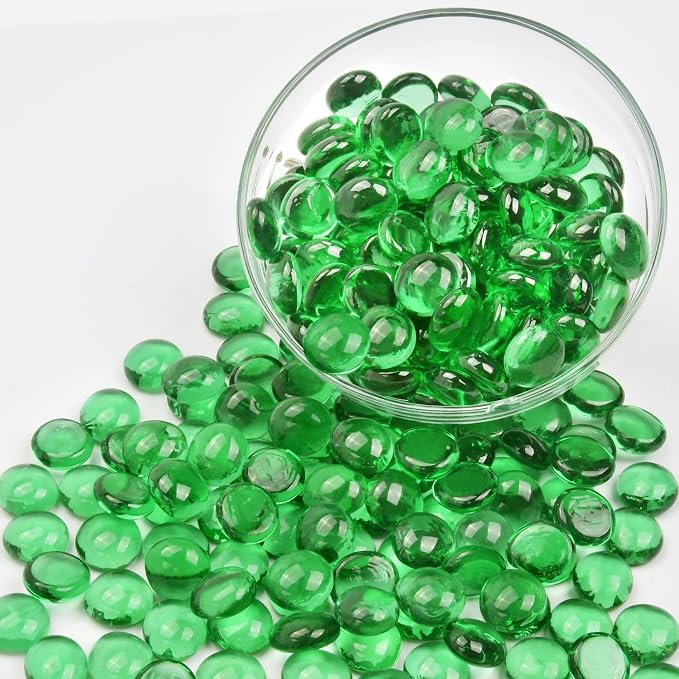 5LB Green Flat Glass Marbles for Vases, Gemstone Beads Vase Filler Decorative - Image 7