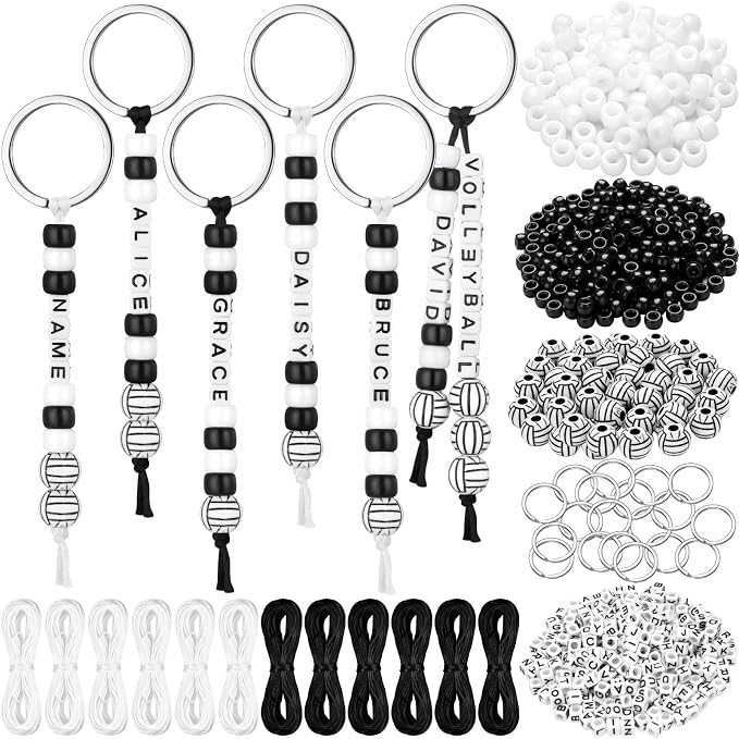 Landical 564 Pcs Volleyball Keychain Making Kit DIY Volleyball Bead Key Chain by Landical