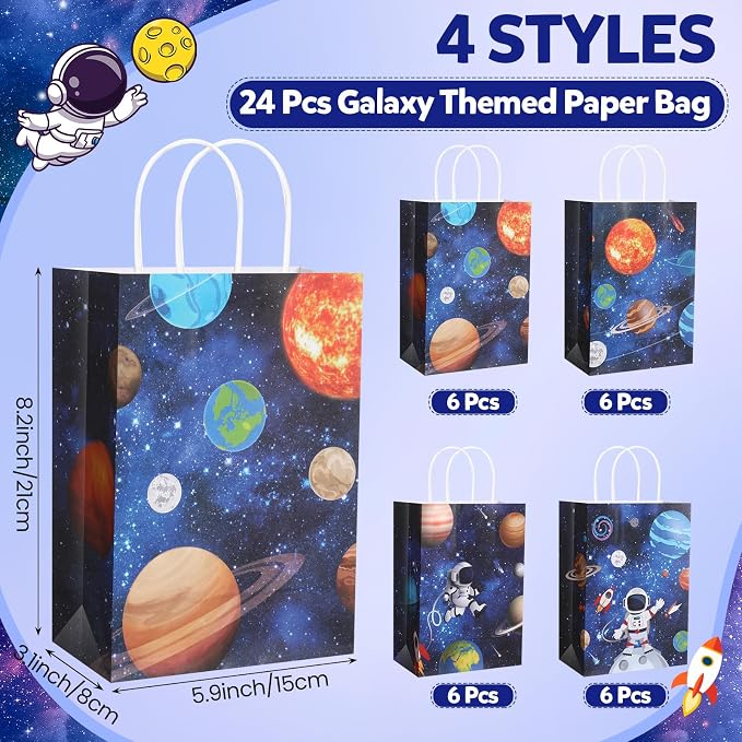 Gaillty 24 Pcs Outer Space Party Favor Bags Galaxy Goodie Gift Bags - Image 2