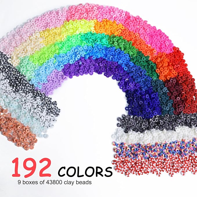 Redtwo 45000 Pcs 192 Colors Clay Beads Bracelet Making Kit | 9 Boxes Friendship - Image 2