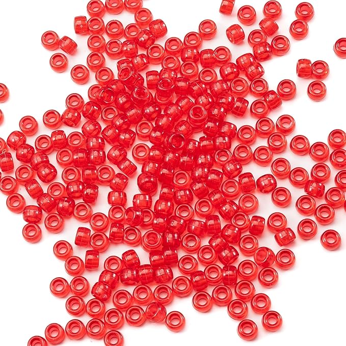 Gxueshan 1000 Pcs Acrylic DIY Pony Beads 6x9mm Bulk by Gxueshan