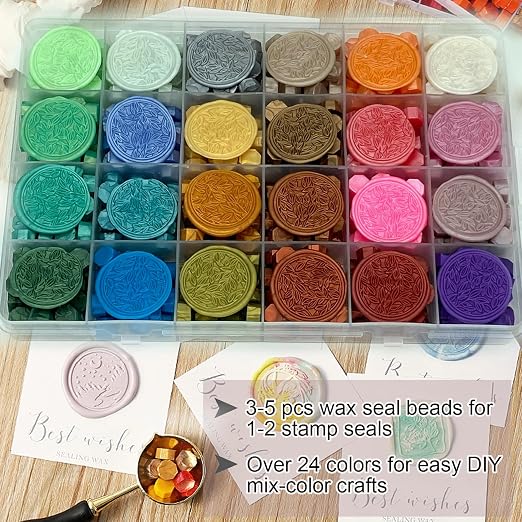 1200 Pcs Assorted Color Wax Seal Beads Bulk, Premium Stamp Sealing Pellets Kit - Image 5